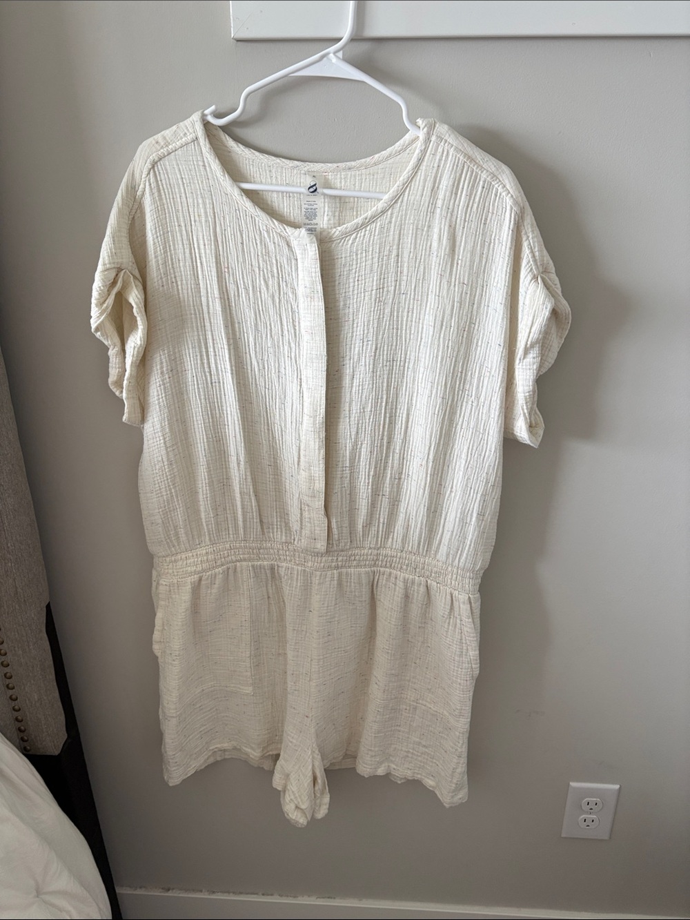 Lou & Grey Cream Gauze Romper